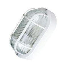  Hajólámpa ovális műanyag ráccsal max.100W zárt fehér kültéri világítás