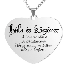 Hála és köszönet medál lánccal, választható több formában és színben medál