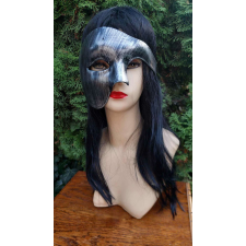 Halloween antik ezüst férfi asszimetrikus maszk jelmez