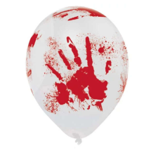 Halloween , Bloody Hand léggömb lufi 6 db-os party kellék