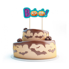  Halloween Boo torta dekoráció 18 cm party kellék