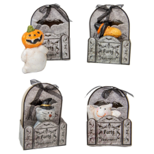  Halloween figura kerámia 6cm díszdobozban dekorációs kellék