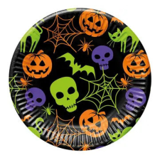 Halloween Happy papírtányér 8 db-os 23 cm FSC party kellék