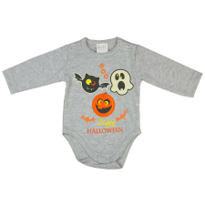 Halloween hosszú ujjú baba body szürke kombidressz, body