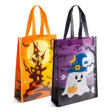Halloween-i ajándéktáska - narancssárga / lila - 30 x 40 x 10 cm ajándéktasak