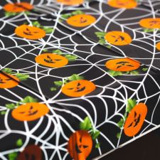 Halloween-i asztalterítő - tök, pókháló lakástextília