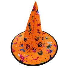 Halloween-i boszorkány sapka, narancs–38 x 34 cm jelmez