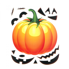[] Halloween-i matrica szett - tök - 15 részes dekoráció