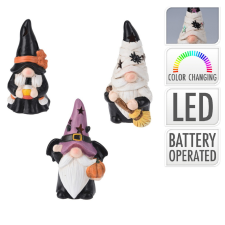  Halloween kalapos manó LED-es ker M14,5cm dekorációs kellék