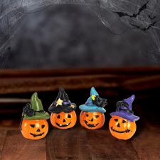  Halloween kalapos tökök 4db/csom dekoráció