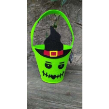 Halloweeni hordozható Cukorkagyűjtő Vödör BOSZORKÁNY jelmez