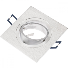 HALOGEN lámpatest, süllyesztett, mozgatható, négyzetes, ezüst, szálcsiszolt, GU10 világítás