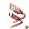 Hama 201559 FIC E3 USB Type-C "Reflective" 1,5m, piros adatkábel