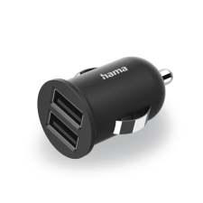 Hama 2xUSB-A autós töltő 2.4A / 12W fekete (00223351) (00223351) mobiltelefon kellék