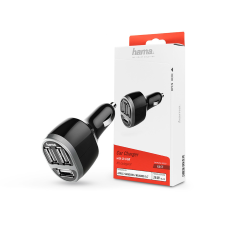 Hama 3xUSB szivargyújtó töltő adapter - 26W - HAMA Car Charger Kitwith 3xUSB-A -fekete mobiltelefon kellék