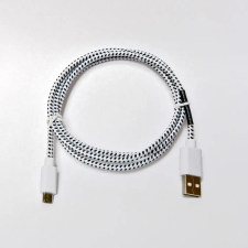 Hama adatkábel microUSB,SZÖVET 1M, FEHÉR (20075) mobiltelefon kellék