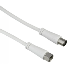 Hama F Koax Átalakító Fehér 1.5m 205061 kábel és adapter