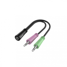 Hama FIC 4 Pol Jack->2x3 3 Pol Jack Black kábel és adapter