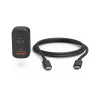 Hama FIC E3 USB-A / USB-C Autós töltő + USB-C Kábel - Fekete (65W) (200018)