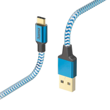 Hama Reflective USB-A - USB-C töltőkábel 1.5m kék (201558) (hama201558) kábel és adapter