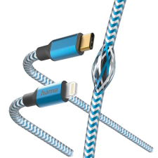 Hama Reflective USB-C - Lightning töltőkábel 1.5m kék (201561) (hama201561) mobiltelefon kellék