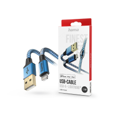 Hama USB-A - Lightning adat- és töltőkábel 1,5 m-es vezetékkel - HAMA Reflective USB-A - Lightning Cable - kék mobiltelefon kellék