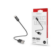 Hama USB-A - Type-C adat- és töltőkábel 20 cm-es vezetékkel - HAMA USB-A - USB-CCable - fekete mobiltelefon kellék