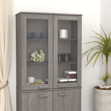HAMAR világosszürke tömör fenyőfa felső szekrény 85x35x100 cm bútor