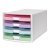 HAN Irattartó HAN Impuls A4/C4 4 fiókos pasztell nyitott fiókkal fehér