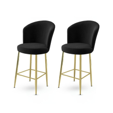Hanah Home Alte Black and Gold bárszék szett, 2 db, fekete, 2 db bútor