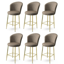 Hanah Home Alte Cappuccino és Gold bárszék szett, 6 db, kávé, 6 db bútor