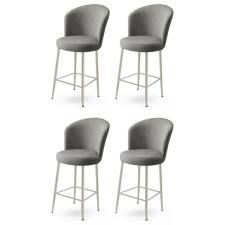 Hanah Home Alte Grey and Chrome bárszék szett, 4 db, szürke, 4 db bútor