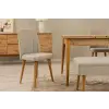 Hanah Home Chair Walnut Dark Blue Vina 1005 - Oak, Cream