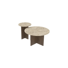  Hanah Home Coffee Table Set Travertine Walnut Private - Travertine, Walnut bútor