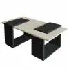 Hanah Home Coffee Table Travertine Anthracite Matris - Travertine, Anthracite