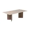  Hanah Home Coffee Table Travertine Venezia Walnut Sabin - Travertine, Venezia Walnut