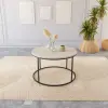  Hanah Home Dohányzóasztal Fekete Travertine Royal - Fekete, Travertin