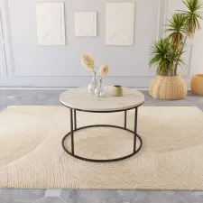  Hanah Home Dohányzóasztal Fekete Travertine Royal - Fekete, Travertin bútor