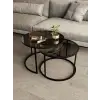  Hanah Home Dohányzóasztal szett Black Milas 60 - Fekete