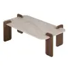  Hanah Home Dohányzóasztal Travertine Walnut Renard - Travertine, Venezia Walnut