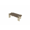  Hanah Home Dohányzóasztal Walnut Travertine Leapiri - Walnut, Travertine