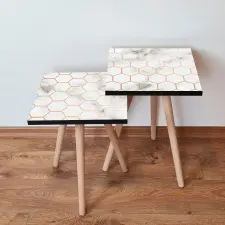  Hanah Home egymásba tolható asztal (2 darab) fehér arany 2Shp1 - fehér bútor