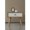  Hanah Home Éjjeliszekrény Dió és Fehér Vita 5107