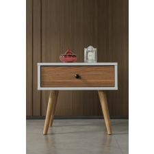  Hanah Home Éjjeliszekrény Fehér Dió Vita 5104 bútor