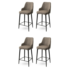 Hanah Home Enox Black and Black bárszék szett, 4 db, fekete, 4 db bútor