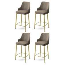 Hanah Home Enox Cappuccino és Gold bárszék szett, 4 db, kávé, 4 db bútor