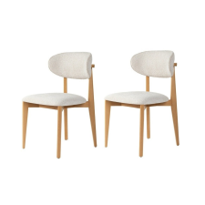 Hanah Home Lionte White and Light Oak étkezőszék szett, 2 db, fehér bútor