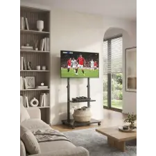  Hanah Home Mobil TV állvány Fekete Dh TV szekrény Fekete tv állvány és fali konzol