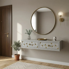  Hanah Home Moka 120 komód – fehér, arany bútor