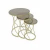  Hanah Home Nesting Table (3 Pieces) Gold Bronze Rüya - Gold